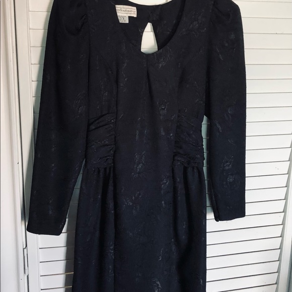 Polyester Black Long Sleeve Formal Dress Size 8 - Picture 3 of 4